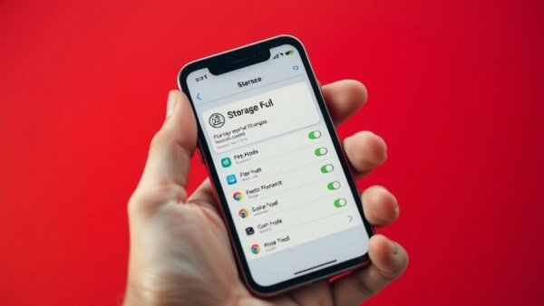 Older smartphone with storage full message highlights how long do smartphones last.