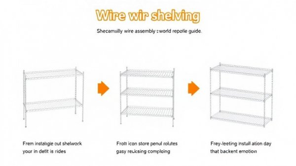 Simple 3-step wire shelving assembly guide for sustainable storage solutions.