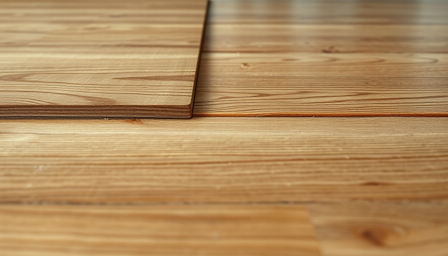 Close-up view of tongue and groove flooring being installed.