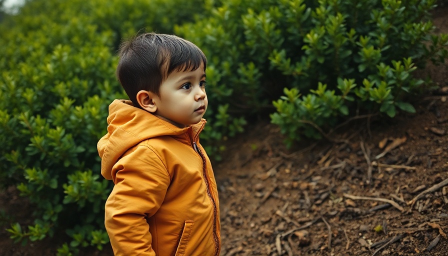 Child exploring outdoors in nature, 1000 hours outside initiative.