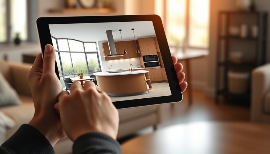 Tablet displaying kitchen remodeling process design