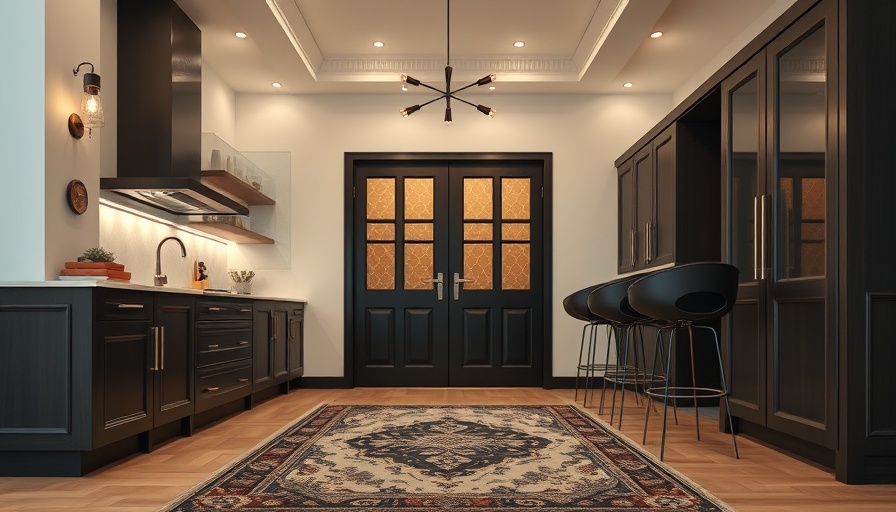 Elegant kitchen with timeless light fixtures and sleek decor.