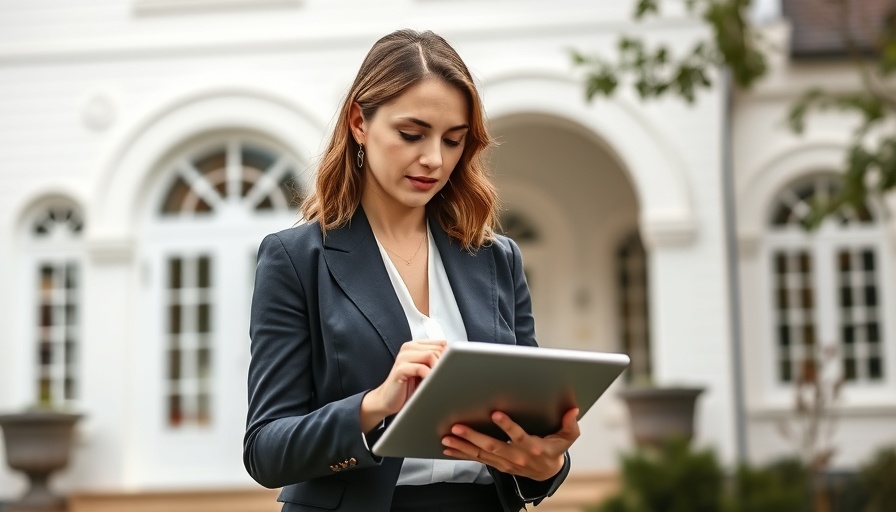Female appraiser assessing a house with a tablet, illustrating how house appraisals work.