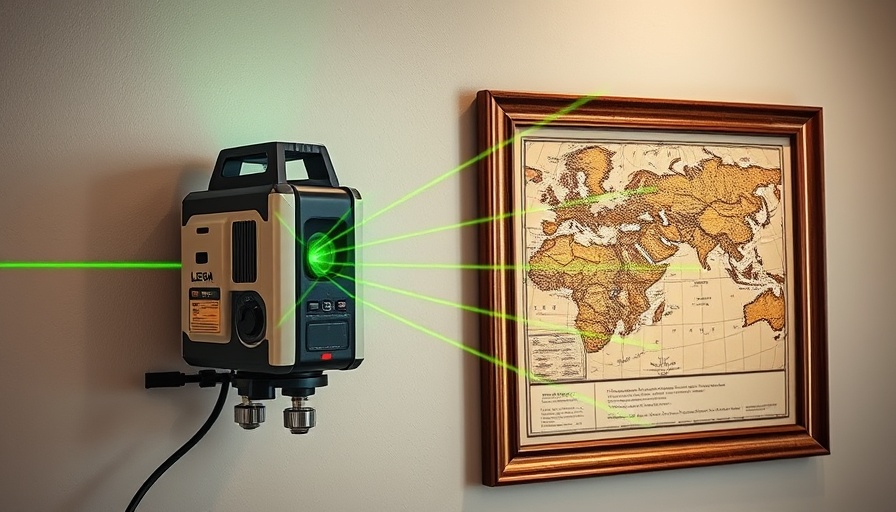 Hozo M-Cube 02 Laser Level projecting lines on wall.