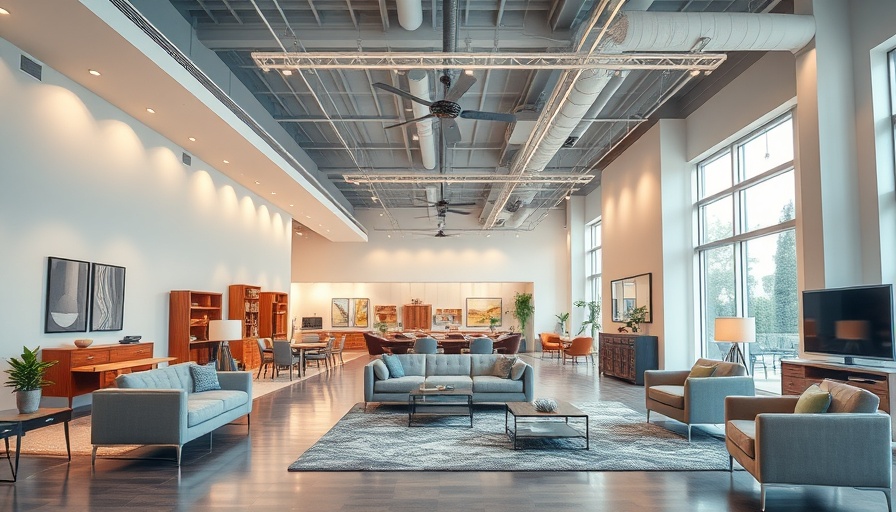 Stylish furniture display showcasing sales growth.