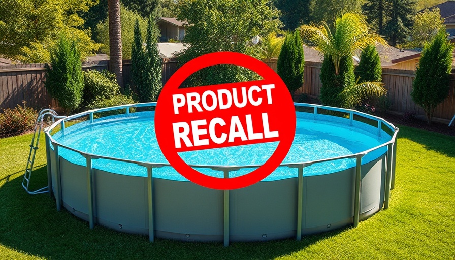 Above-ground pool recall warning due to drowning hazard in backyard.