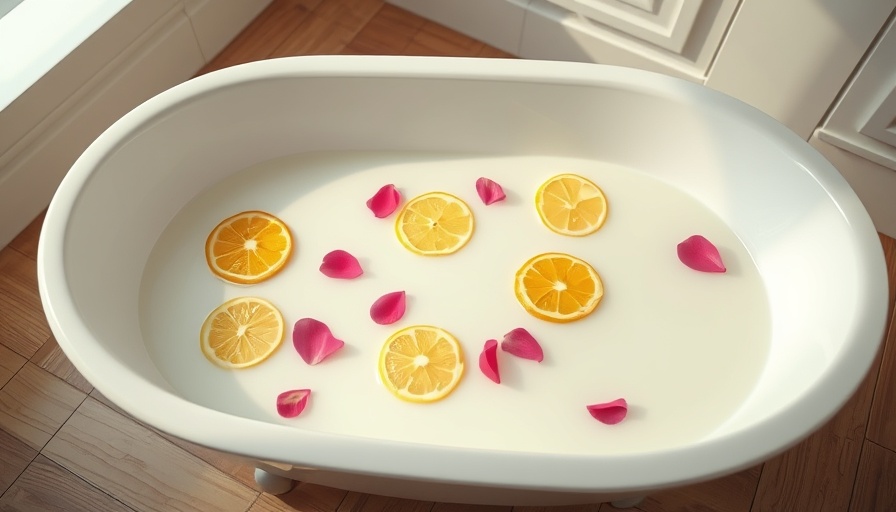 Luxurious homemade milk bath with citrus and roses.
