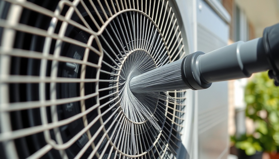 Outdoor air conditioning unit being cleaned as part of home maintenance checklist for new homeowners.