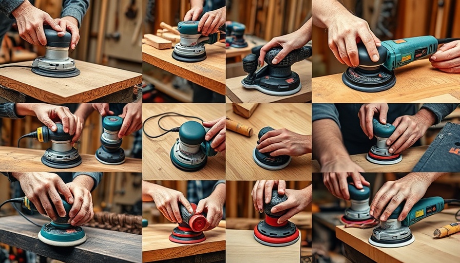 Collage showcasing the best orbital sanders for woodworking.