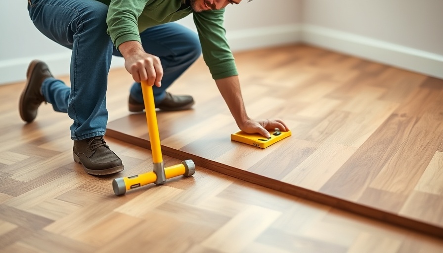 Man laying wooden flooring with tools in bright room - Guide to Gorgeous Floors.