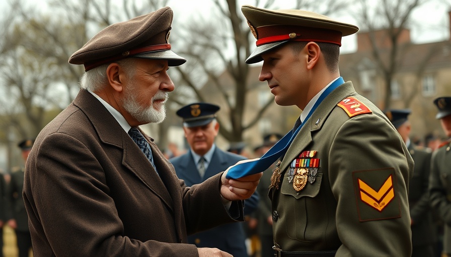 Historic moment of a medal ceremony, Desmond Doss Medal of Honor.
