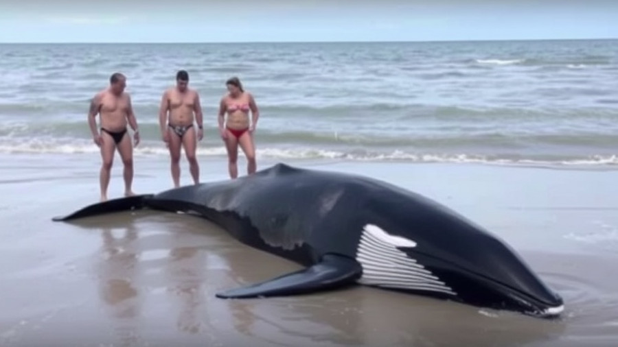 Good Samaritans Stripped Down to Briefs to Rescue 3 Stranded Whales on Canadian Beach (WATCH)