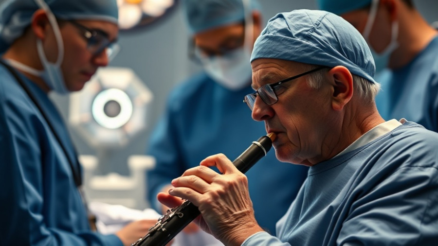 Parkinson's patient plays clarinet during brain surgery.