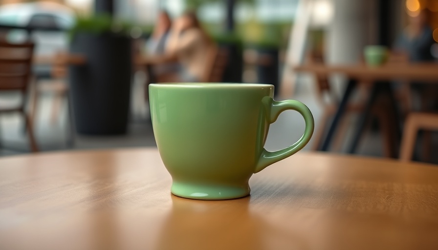 Minimalist green espresso cup on table, minimalist living inspiration
