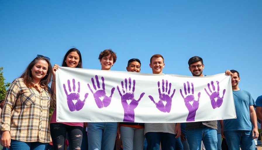 Houston teens prevent suicide at outdoor charity event with banner.