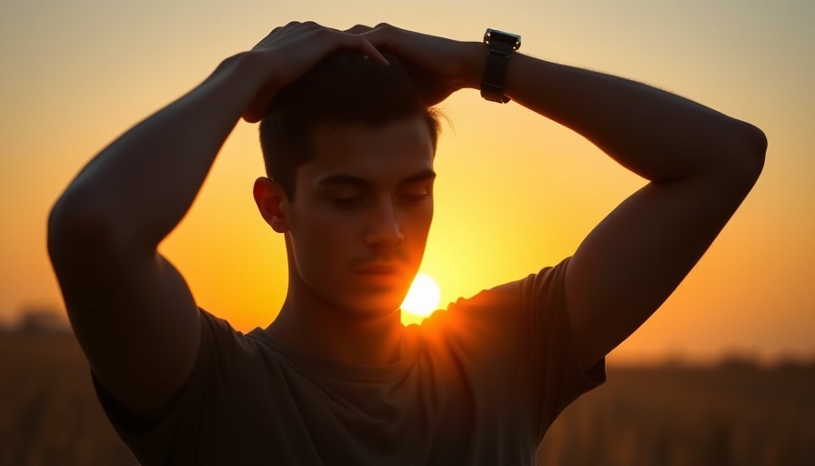 Contemplative young man at sunset reflecting on daily habits.