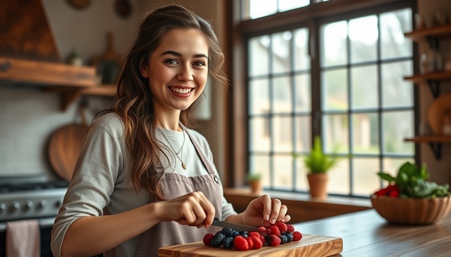Woman preparing berries, antioxidants that fight free radicals.