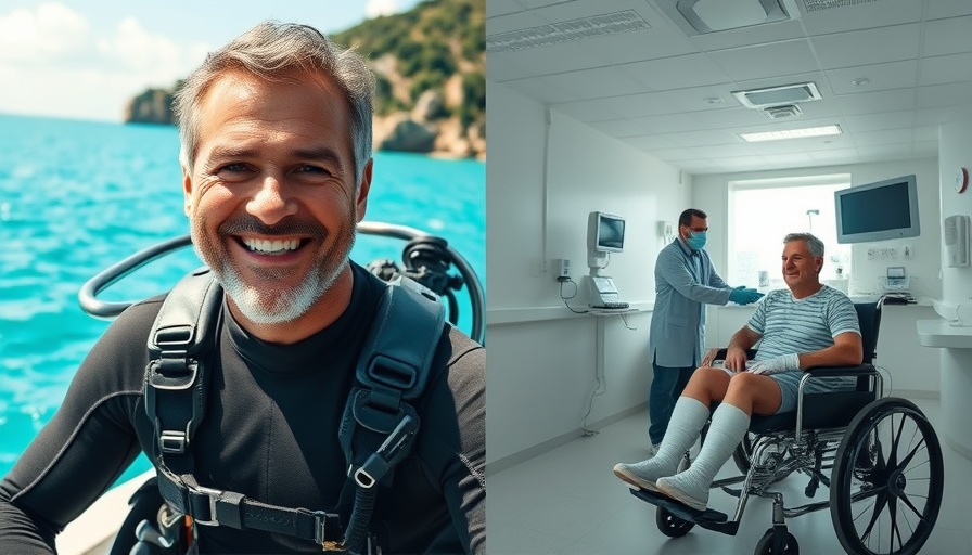 Heroic divemaster Cozumel rescue story, smiling on a boat and in a hospital.