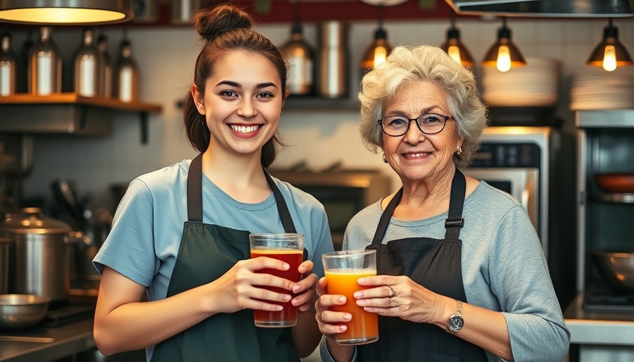 Teenage workers smiling in a restaurant kitchen, saving the business.