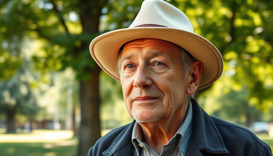 Elderly man in a park, embodying Plum Village tradition.