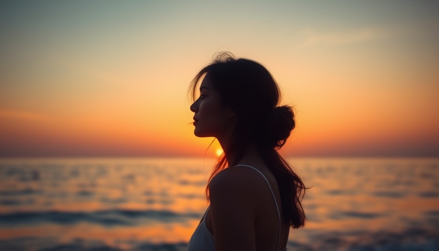 Silhouetted woman reflecting by the ocean at sunset, life choices you shouldn't have to justify.