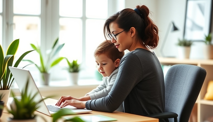 Mother balancing work and childcare, mind body spirit balance.