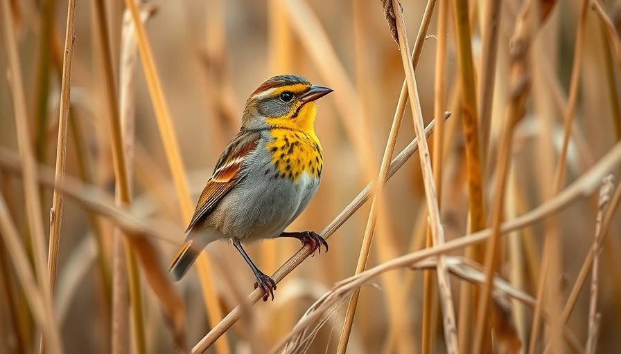 Sparrow in marsh grass representing Citizen Scientists Saving Sparrows.