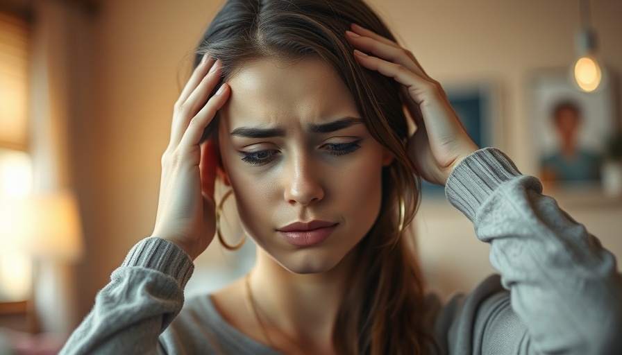 Woman experiencing headache possibly linked to fiber intake.