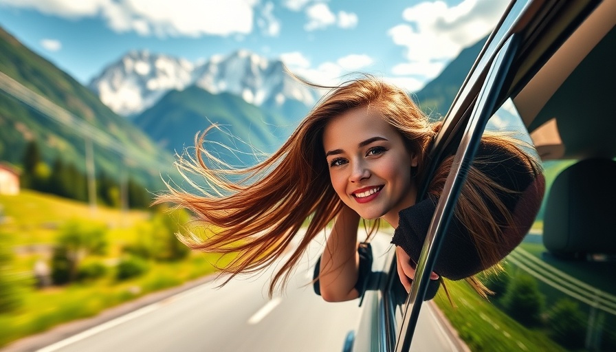 Woman feeling free on mountain road, personal growth journey.