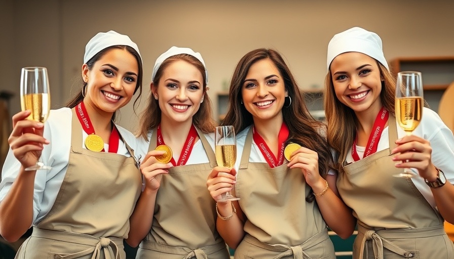 Cheesemonger Olympics USA Gold Medal winners celebrate with champagne.
