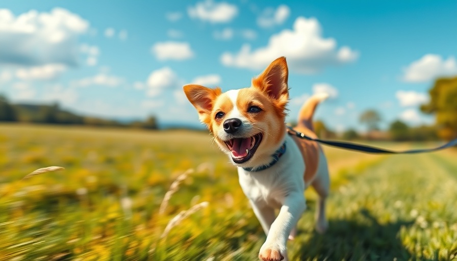 Pet recovery success story: Happy dog walking in a sunny field.