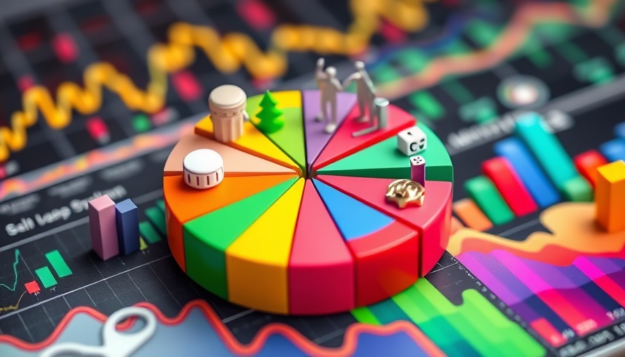 3D pie chart illustrating alternative investments portfolio construction on financial graphs.