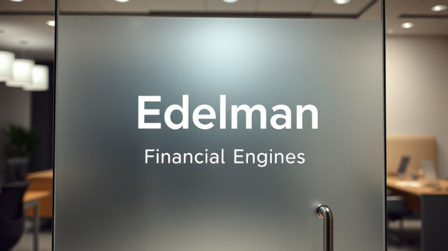 Frosted glass door with Edelman Financial Engines logo in a modern office setting, relating to financial planning.