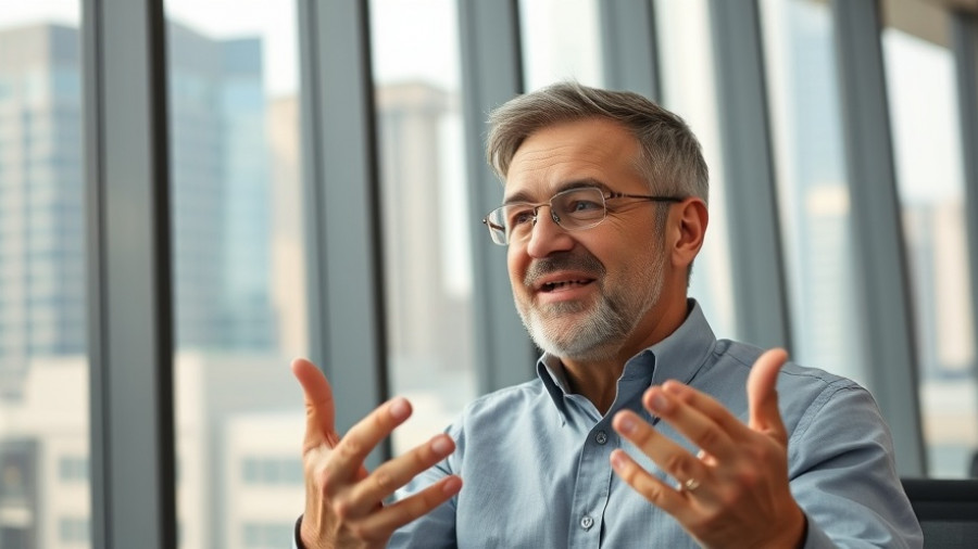 Confident professional discussing BlackRock systematic investing indoors.