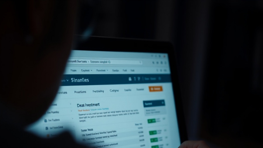 Person browsing a financial planning website, screen in focus.