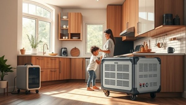 Contemporary kitchen using home backup power solutions