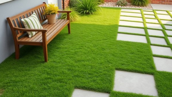 Elegant outdoor patio with geometric paving, Dallas Texas home projects.