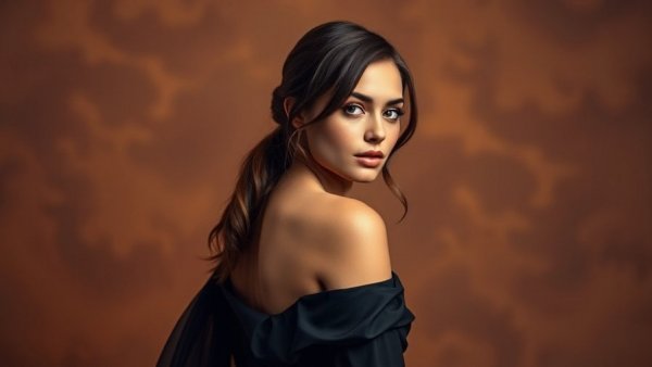 Elegant woman making health announcement in black gown