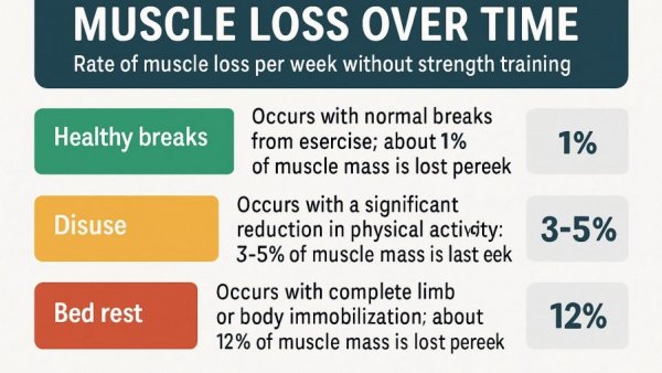 Infographic on how fast you lose muscle under different conditions