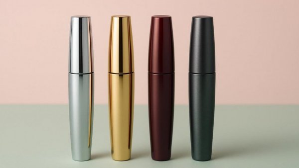 Sleek tubing mascaras for mature eyes on pastel split background