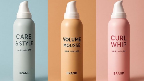 Best mousses for fine and thinning hair displayed in pastel colors.