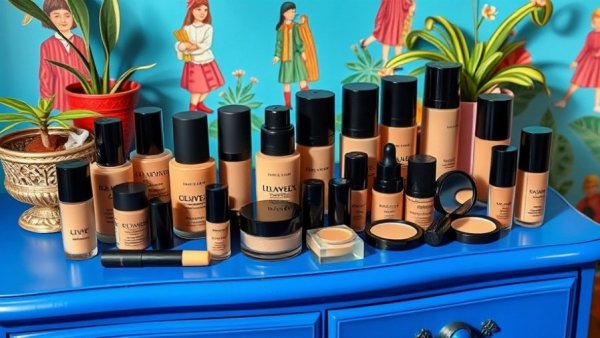 Best drugstore olive foundations & concealers collection display.