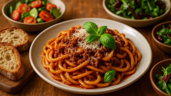 Delicious beef pasta with cheese and basil, easy slow cooker beef recipes