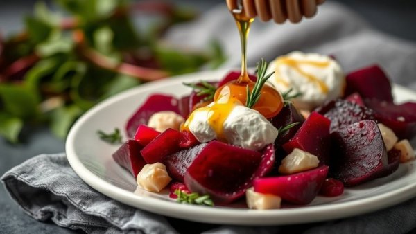Vibrant beet salad with honey drizzle, easy recipes