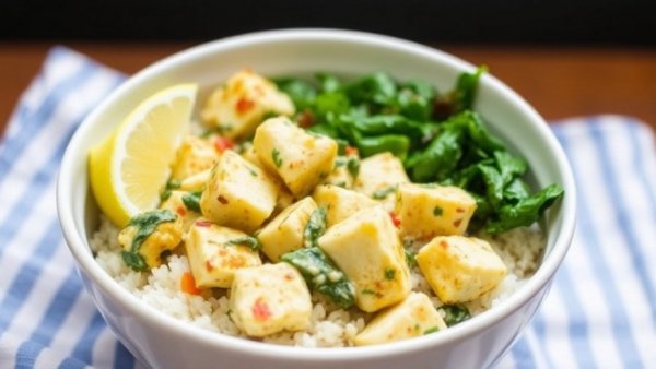 Creamy Cauliflower Paneer with Spinach Rice Bowl
