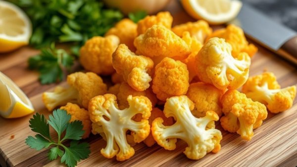 Delicious vegan cauliflower bites with crunchy crust, vegan recipes