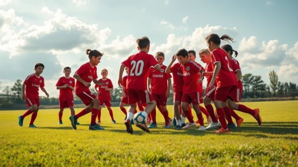 Children playing soccer on a sunny field, Kids Sports Mental Health