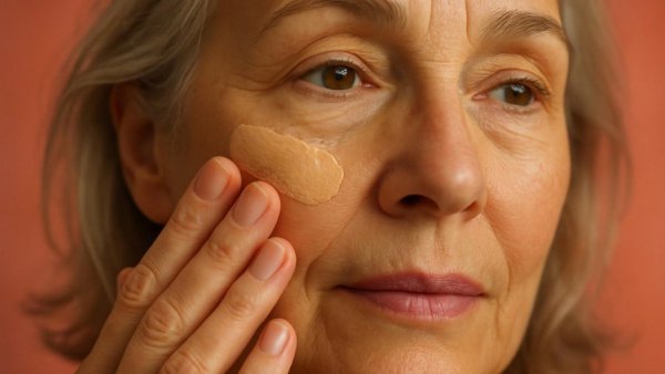 Tinted moisturizers for mature skin application and product tube