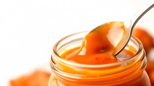 Vibrant homemade buffalo wing sauce in mason jar