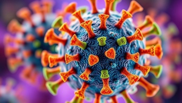 Detailed measles virus illustration highlighting vaccination importance
